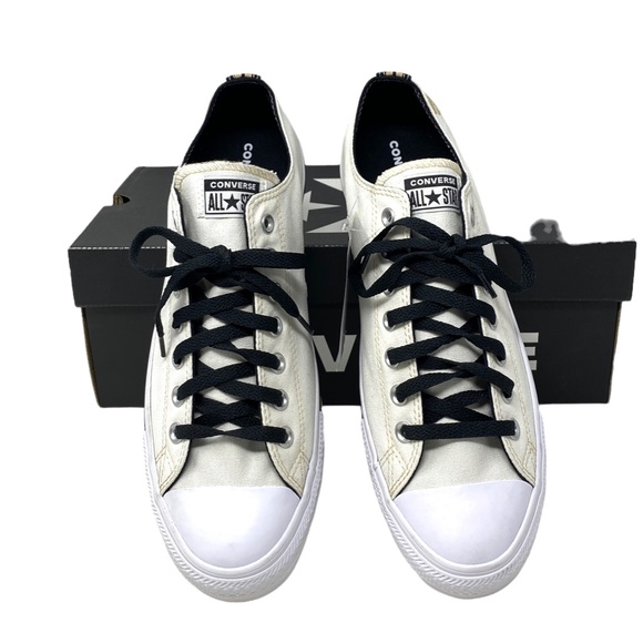 Converse Chuck Taylor OX Low Top White Canvas "R" Sneakers Men Custom 169749C-R - Picture 5 of 13